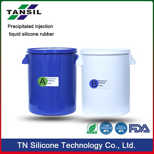 Precipitated injection liquid silicone rubber